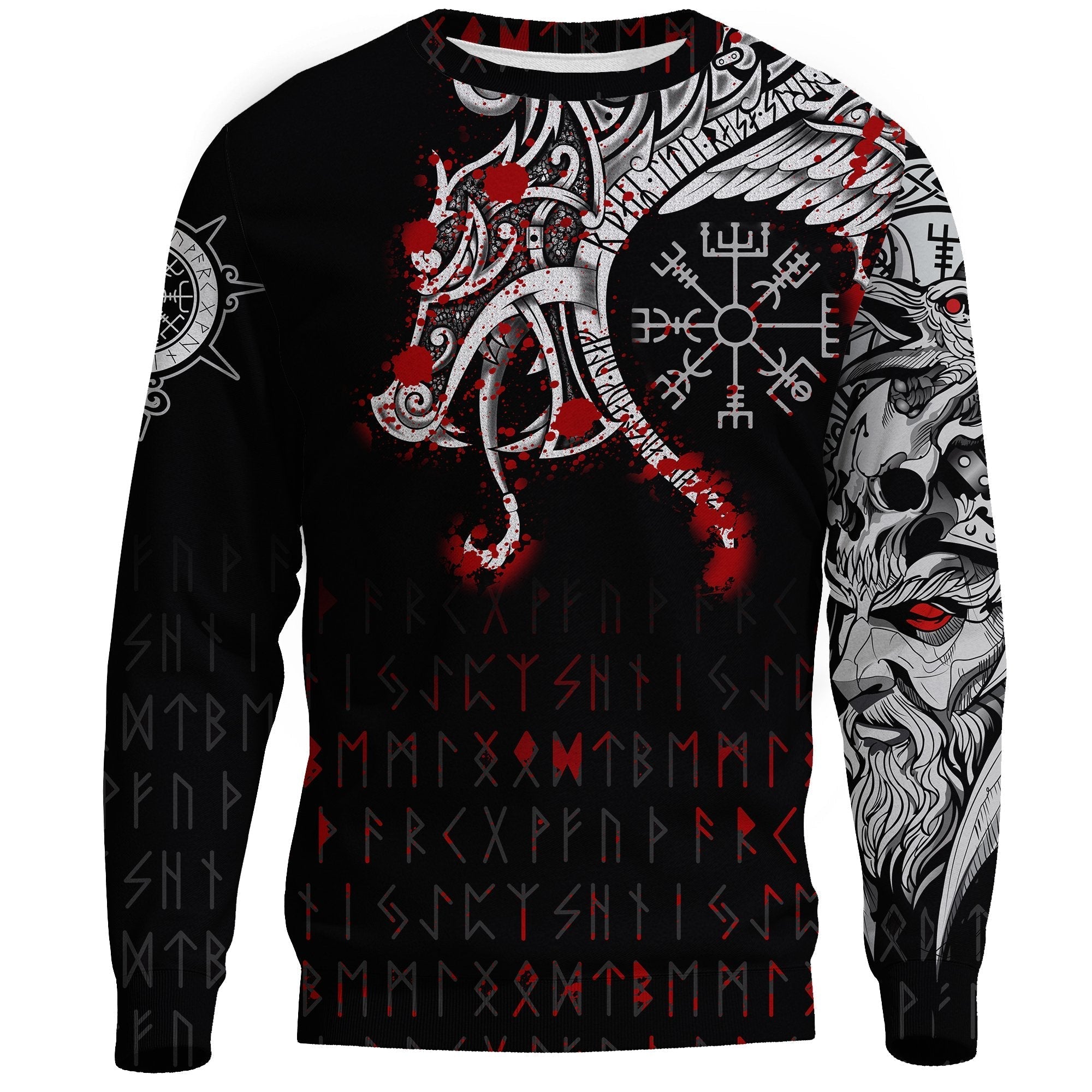 viking-sweatshirt-dragon-and-vegvisir-blood-tattoo