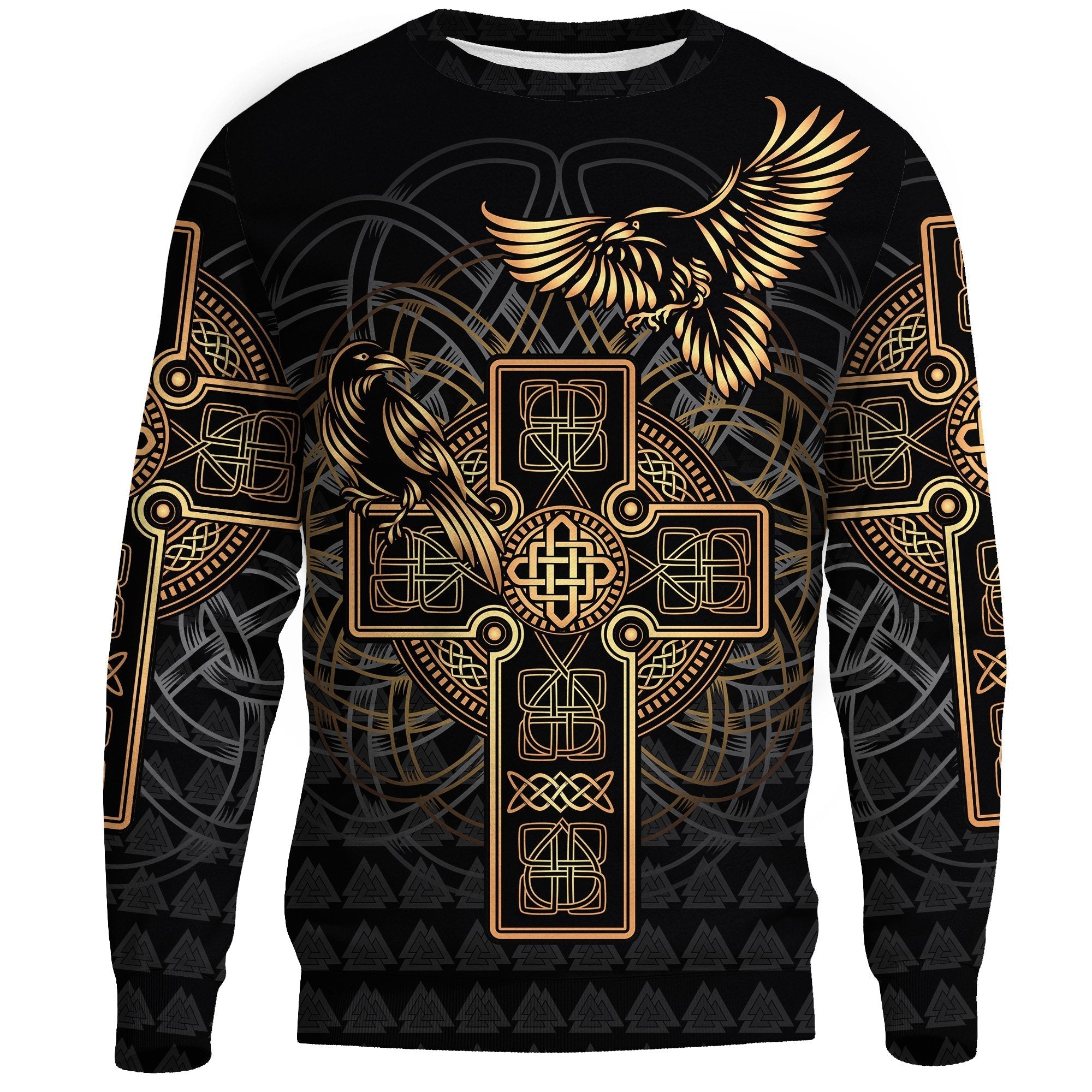 Viking Sweatshirt - Odin's Celtic Raven Tattoo RLT12 - Wonder Print Shop