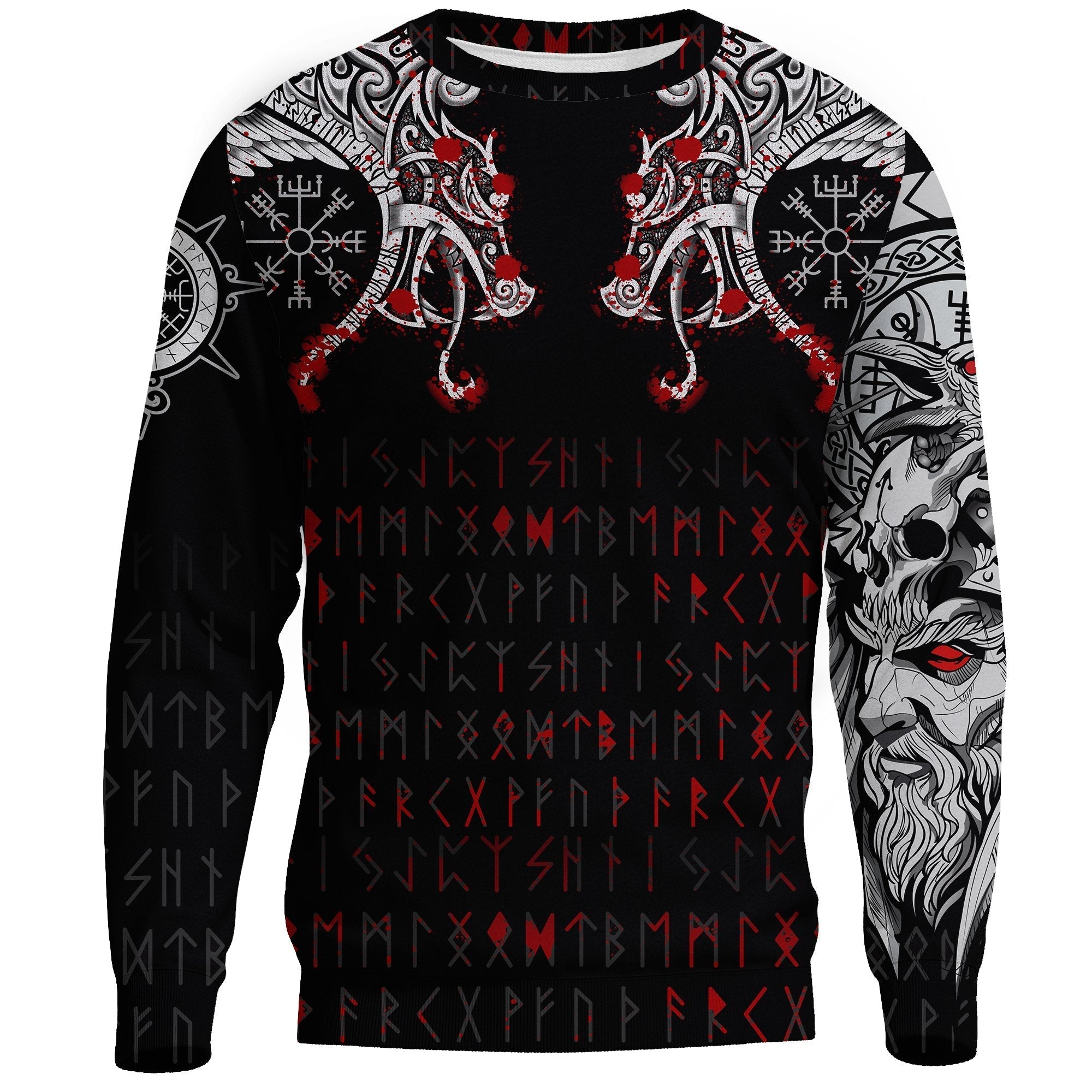 viking-sweatshirt-double-dragon-tattoo-and-vegvisir-blood