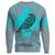 Viking Sweatshirts Odin's Celtic Raven - Scandinavian Tattoo Style Cyan RLT12 - Wonder Print Shop