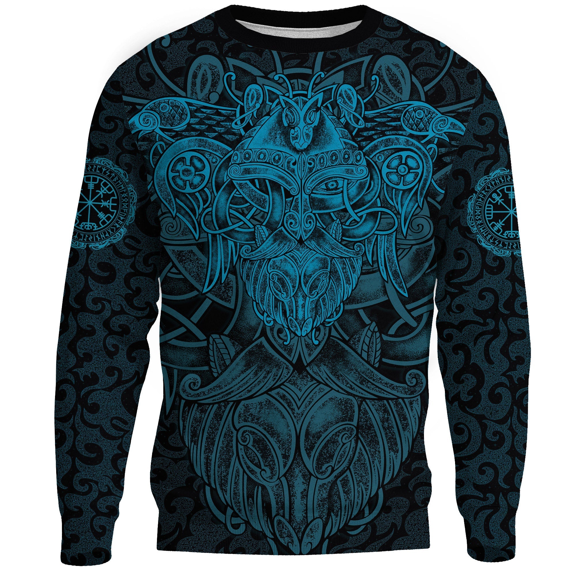 Viking Sweatshirt Odin With Raven RLT12 - Wonder Print Shop