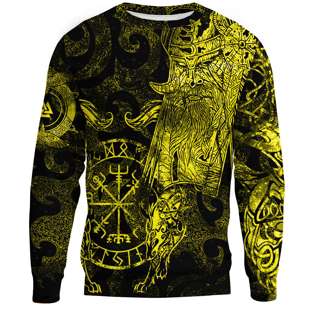 Viking Clothing Viking Odin Tattoo Yellow Version Sweatshirts RLT12 - Wonder Print Shop