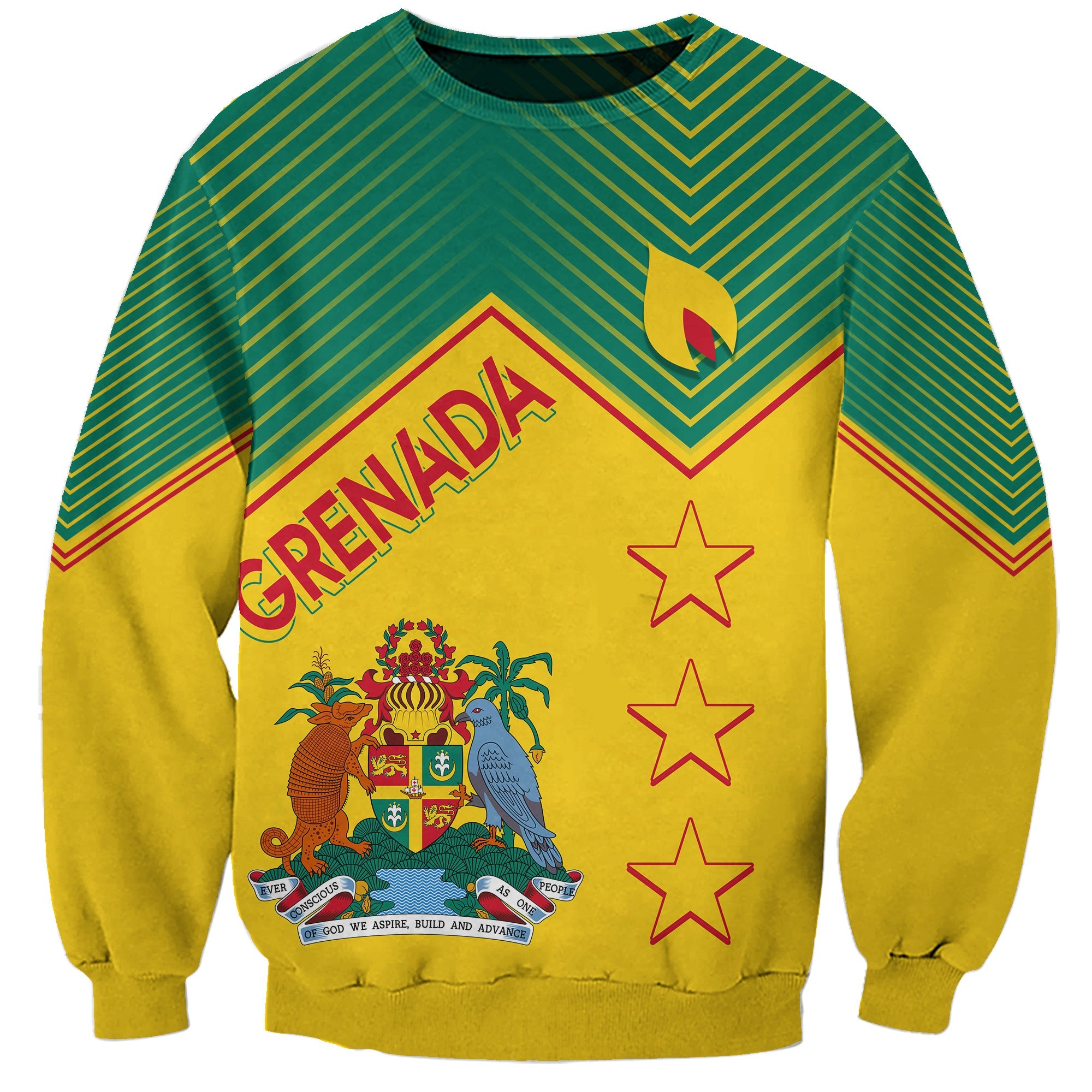 Grenada Independence Day Sweatshirt Geometric Style - Wonder Print Shop