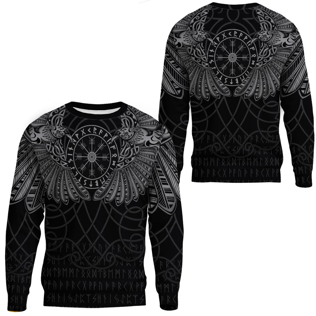 Viking Clothing Viking Odin's Celtic Two Ravens Special Version Sweatshirts RLT12 - Wonder Print Shop