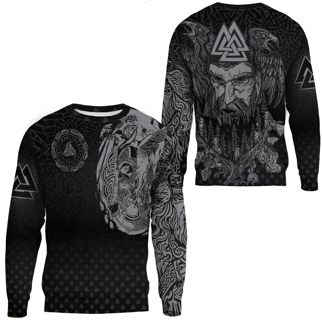 Viking Clothing Viking Odin Raven Tattoo Style Special Version Sweatshirts RLT12 - Wonder Print Shop