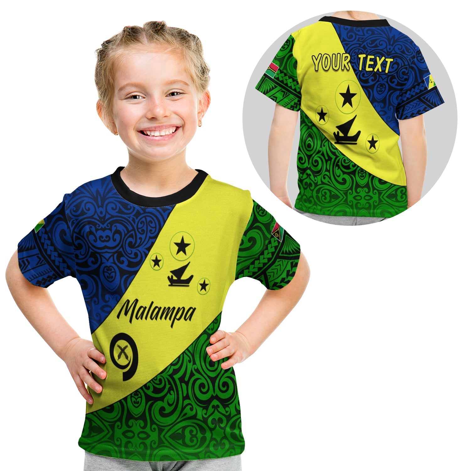 Custom Malampa Province T Shirt KID Vanuatu Pattern LT13 - Wonder Print Shop