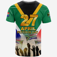 Green T-shirt with '27 April Freedom Day' graphic, flag stripes, bottom silhouettes