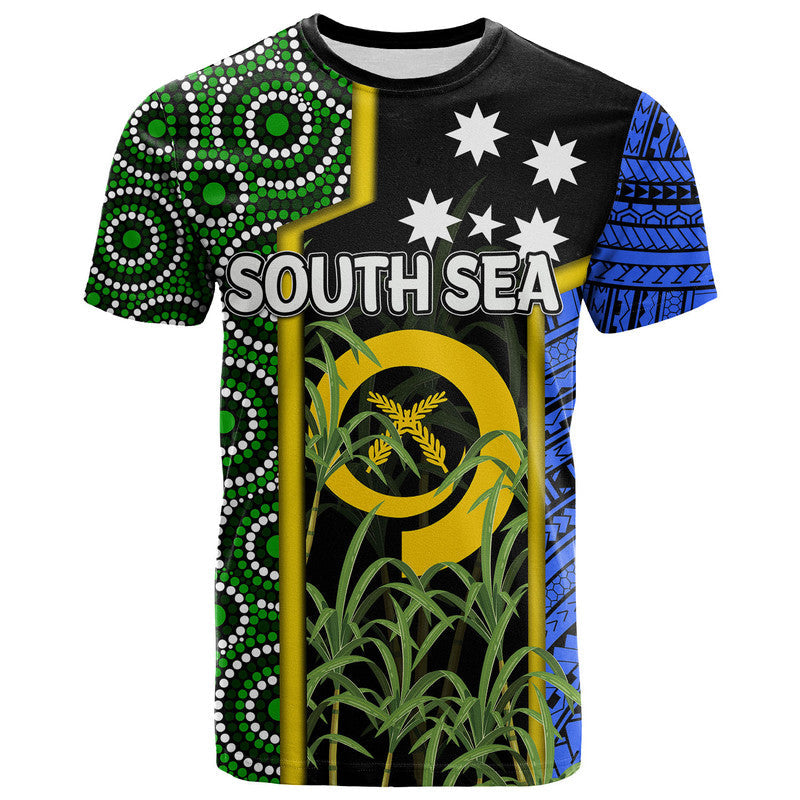 Custom South Sea Islanders Flag Style T Shirt Vanuatu LT6 - Wonder Print Shop