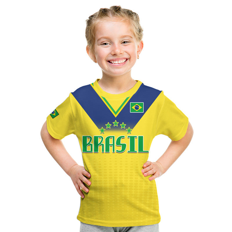 (Custom Personalised) Brazil Football Sub20 Champions South American Kid T Shirt - Wonder Print Shop