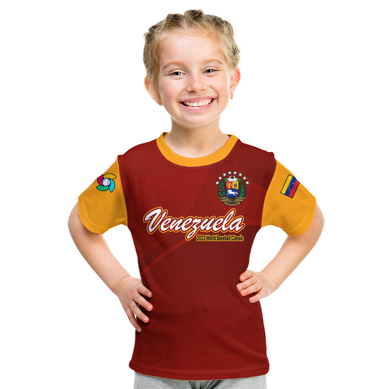 Venezuela Baseball 2023 Kid T Shirt Venezuela Coat Of Arms - Wonder Print Shop