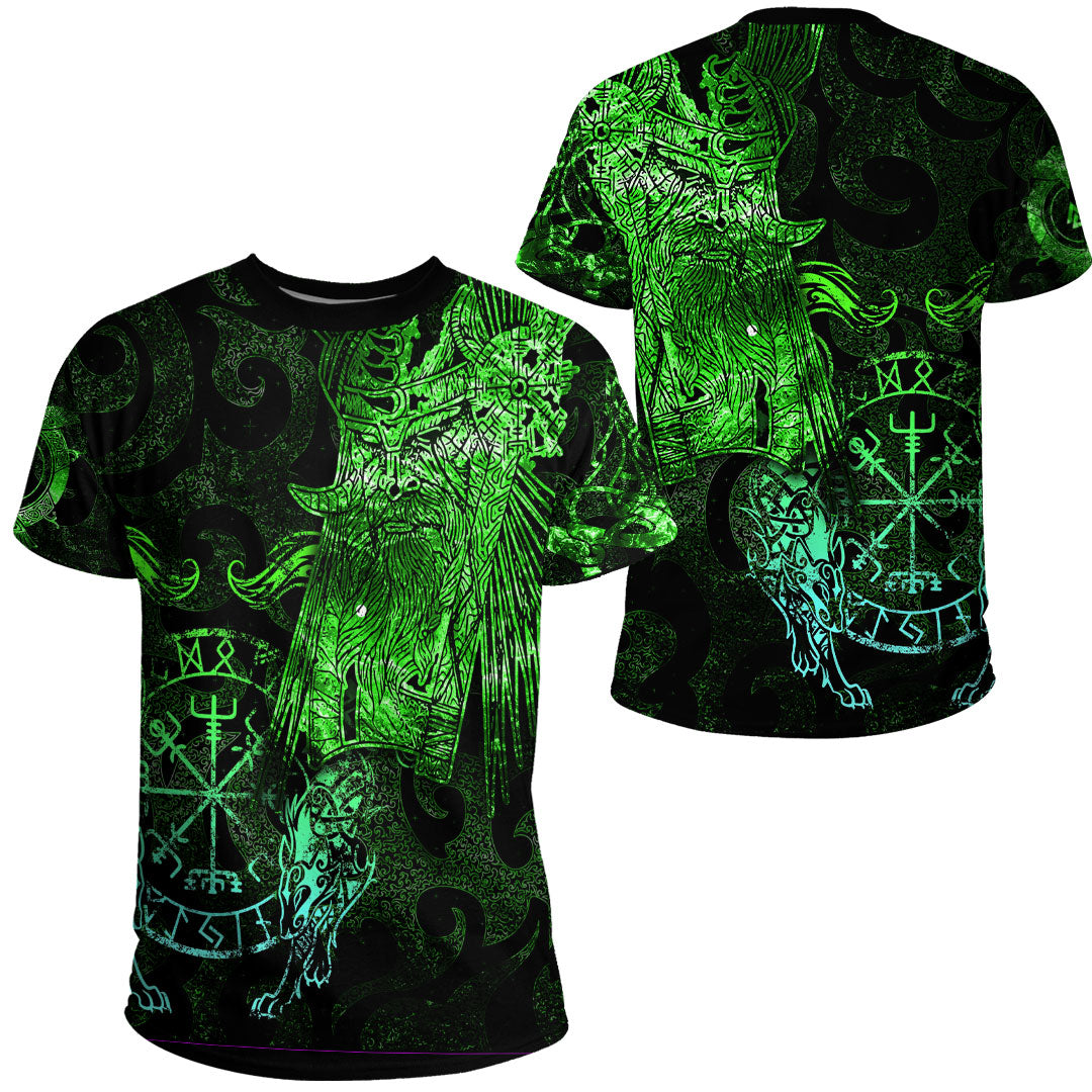 Viking Clothing Viking Odin Tattoo Green Version T Shirt RLT12 - Wonder Print Shop