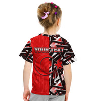 Kids Turkey sport T-shirt back, red/black with 'YOUR TEXT' and star