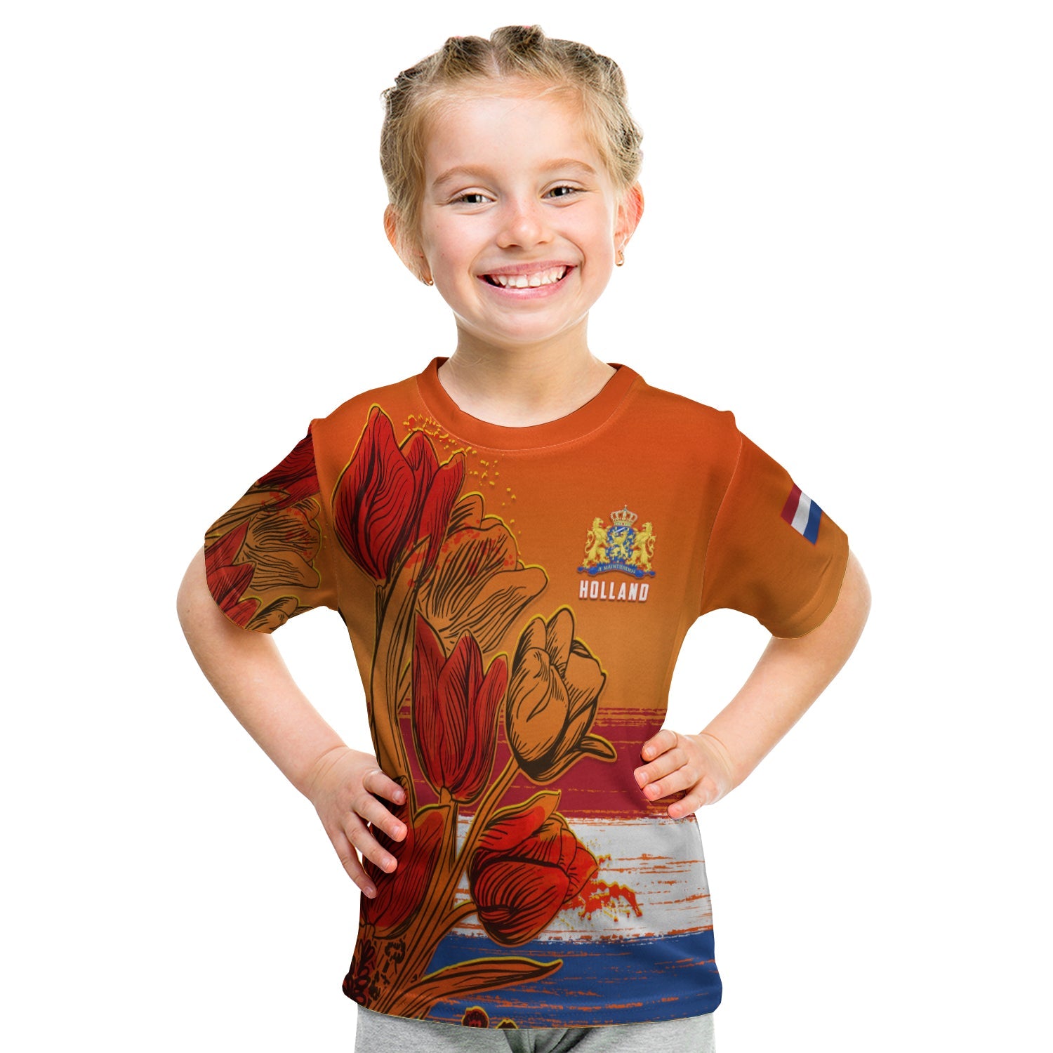 Netherlands T shirt KID Style Tulip National Flower LT13 - Wonder Print Shop