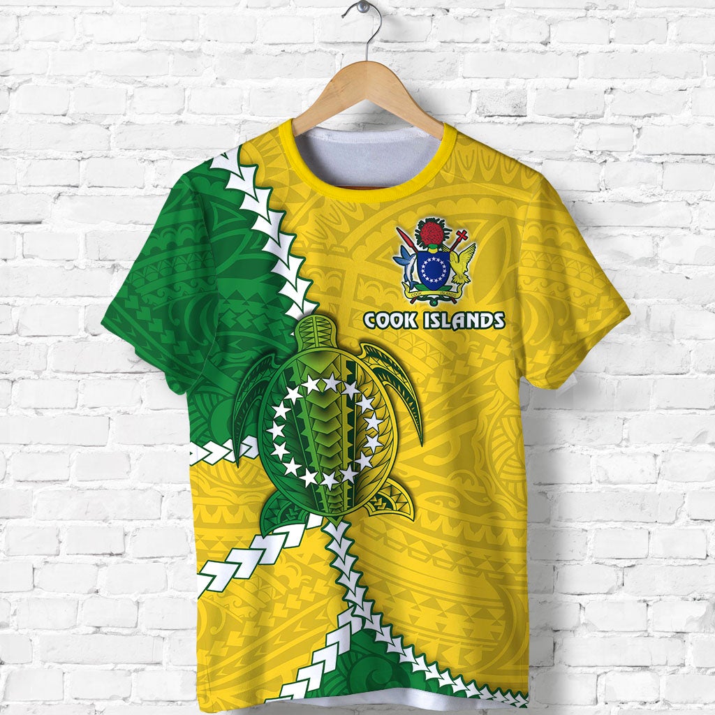 Cook Islands Rugby T Shirt Polynesian Turtle LT13 - Wonder Print Shop