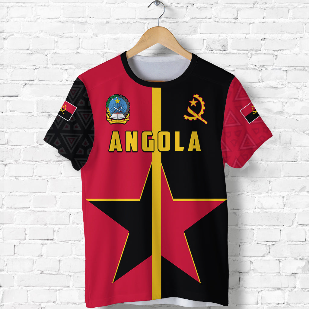 Angola T Shirt Star and Flag Style Sporty LT13 - Wonder Print Shop