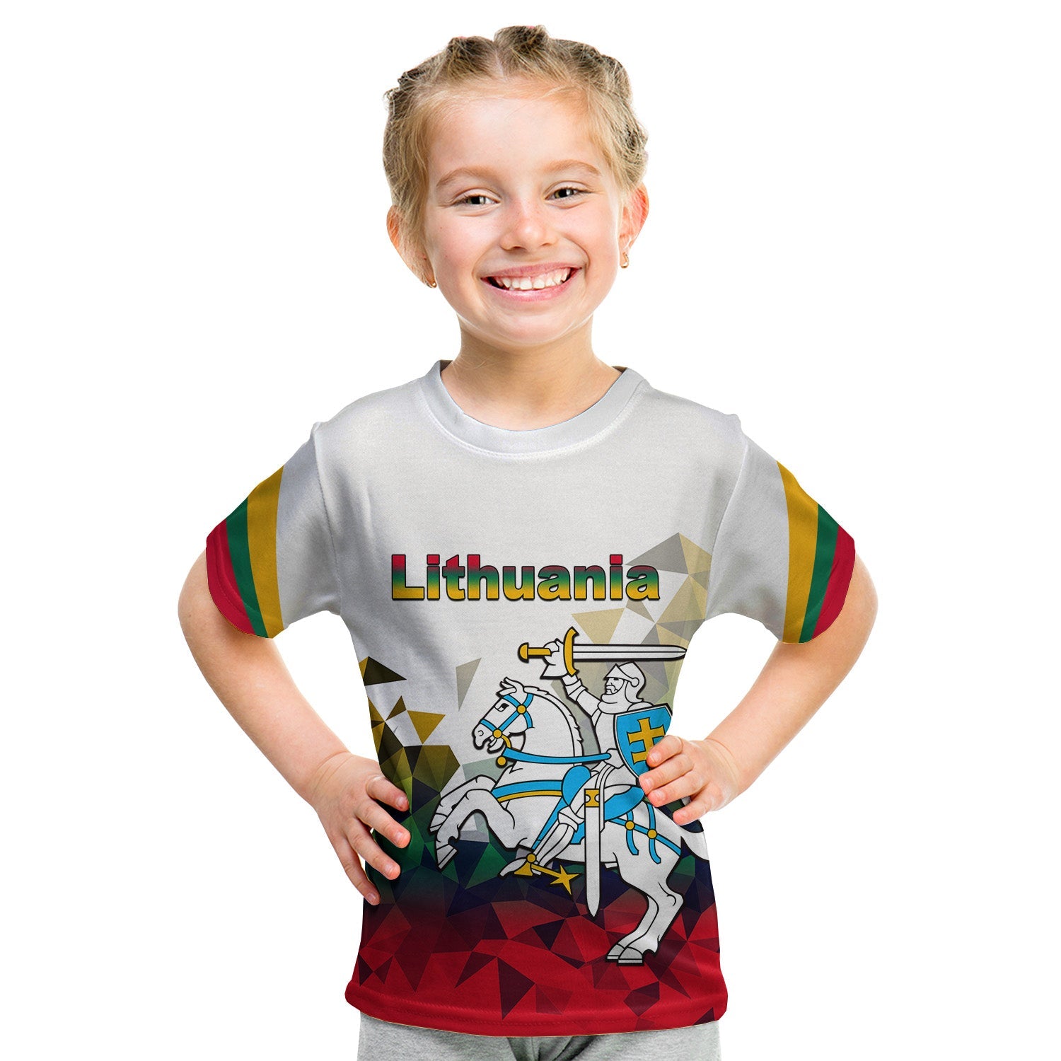 custom-personalised-lithuania-t-shirt-kid-polygonal-template-style