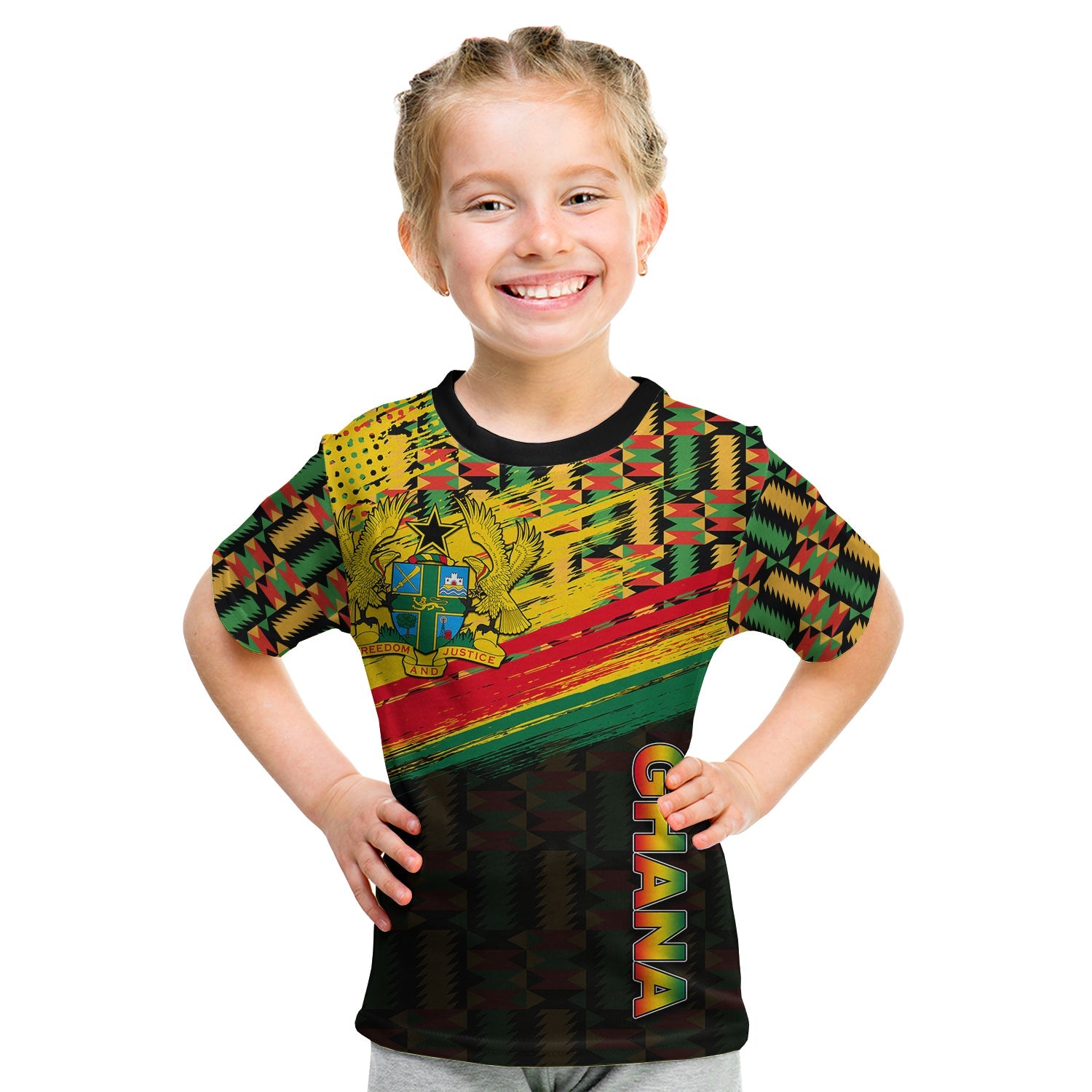 Ghana T Shirt KID Polygonal LT6 - Wonder Print Shop