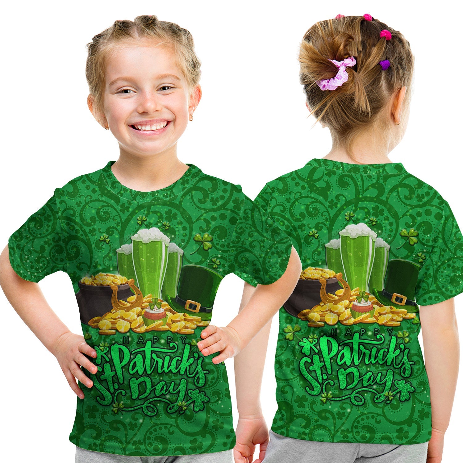 Ireland Happy Saint Patrick's Day T Shirt KID With Shamrock LT8 - Wonder Print Shop