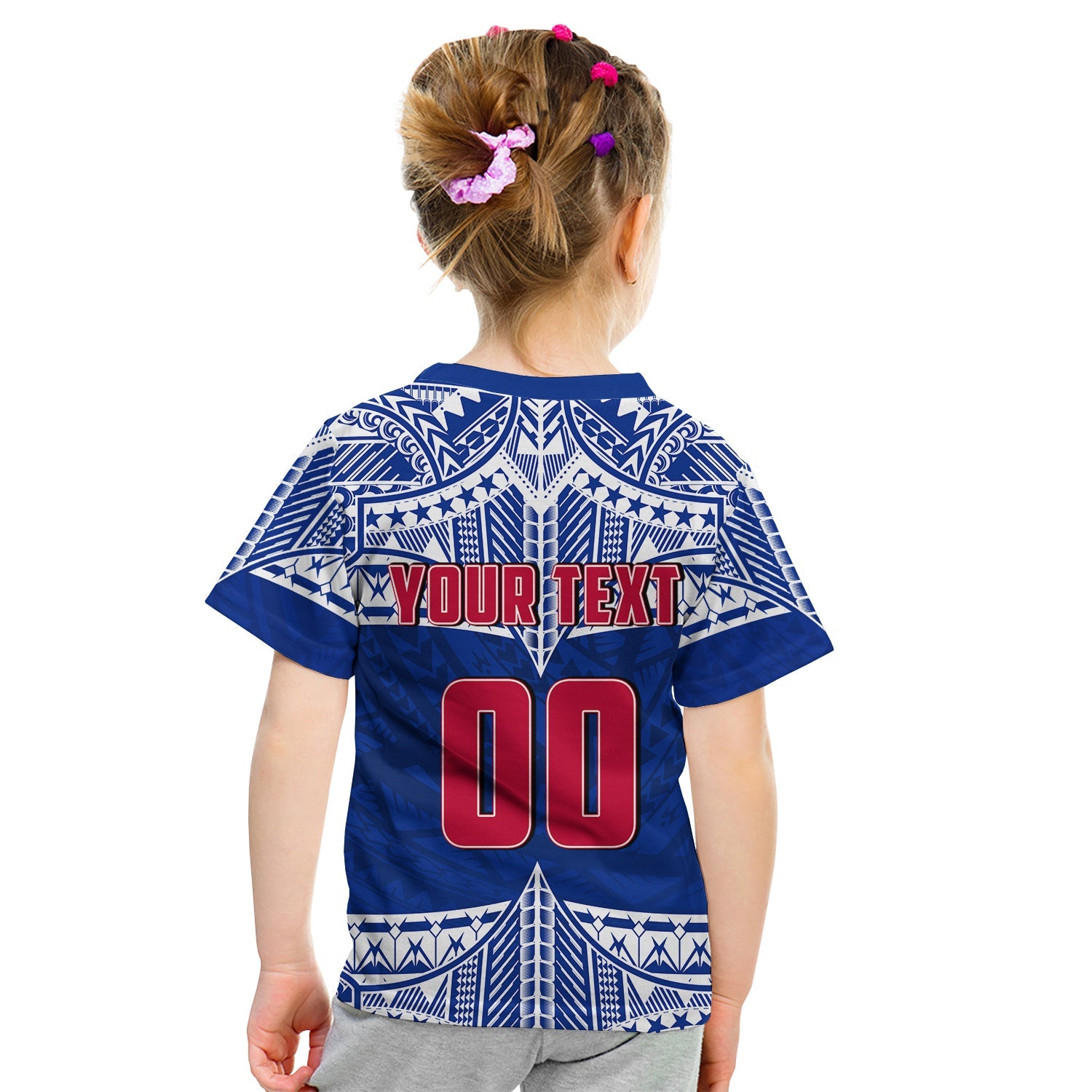 Custom Personalised And Number Toa Samoa Rugby T Shirt KID Siva Tau LT6 - Wonder Print Shop