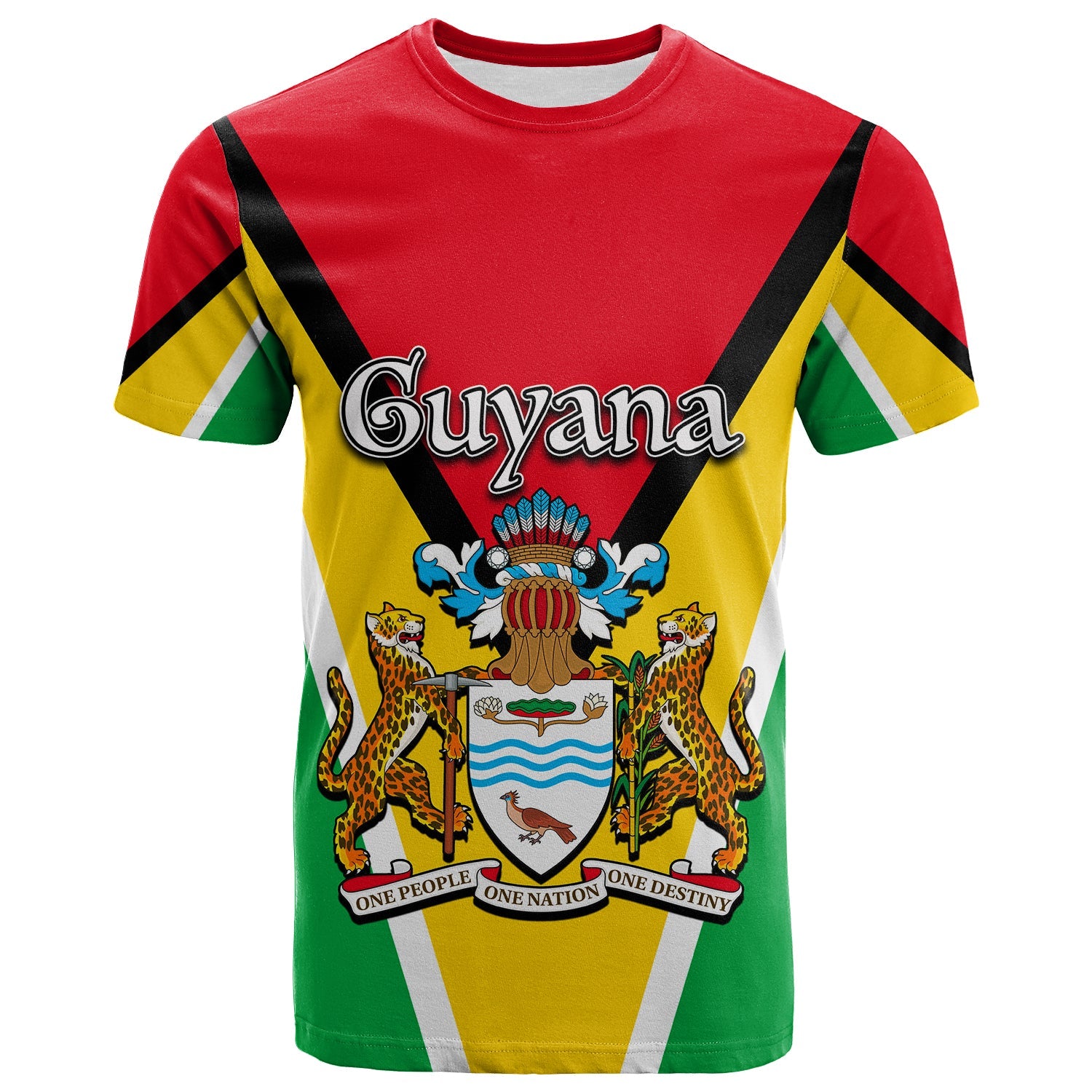 Guyana T Shirt Flag Style LT6 - Wonder Print Shop