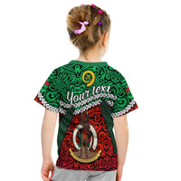 Kids T-shirt back view: green design with “Your Text” and 41st Anniversary graphic