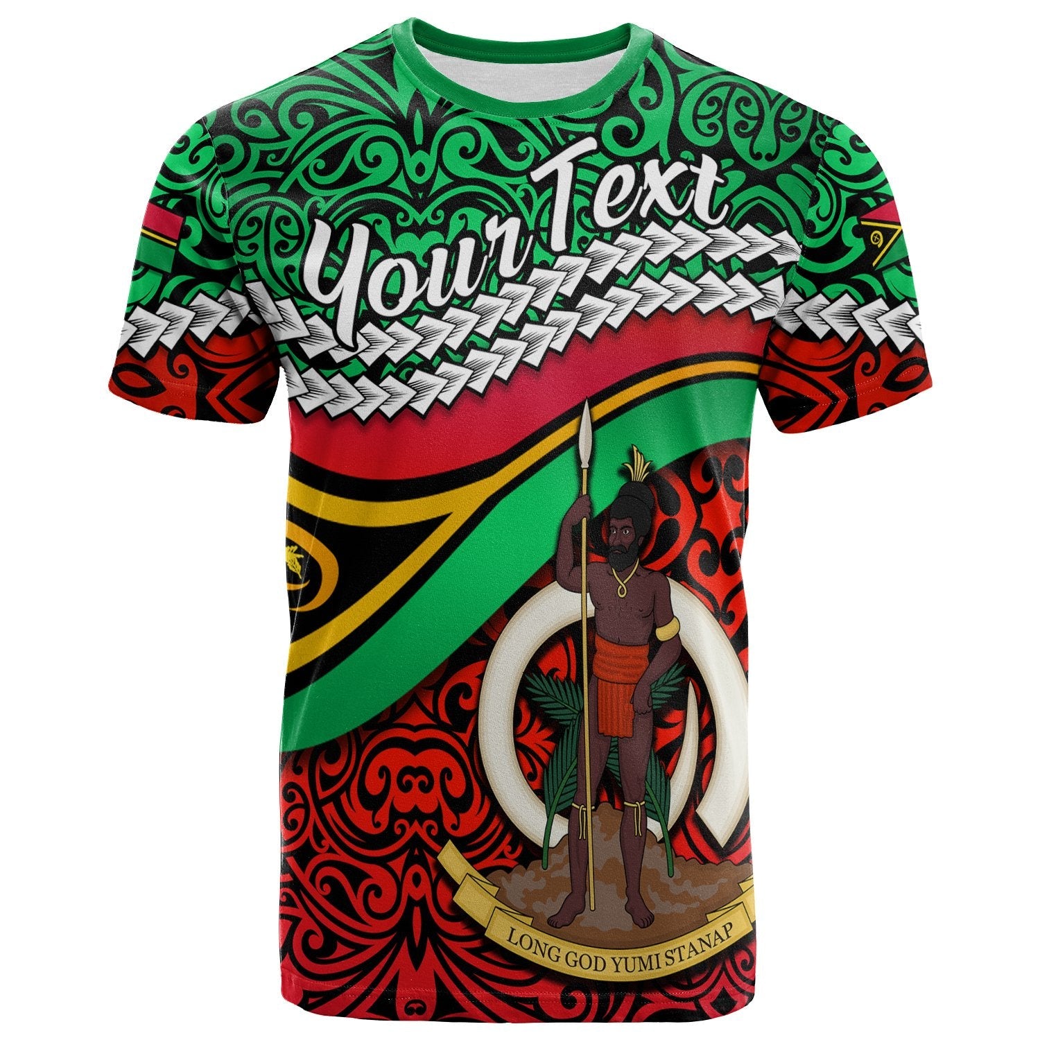 Custom Proud Vanuatu T Shirt Pattern Mix Flag LT13 - Wonder Print Shop