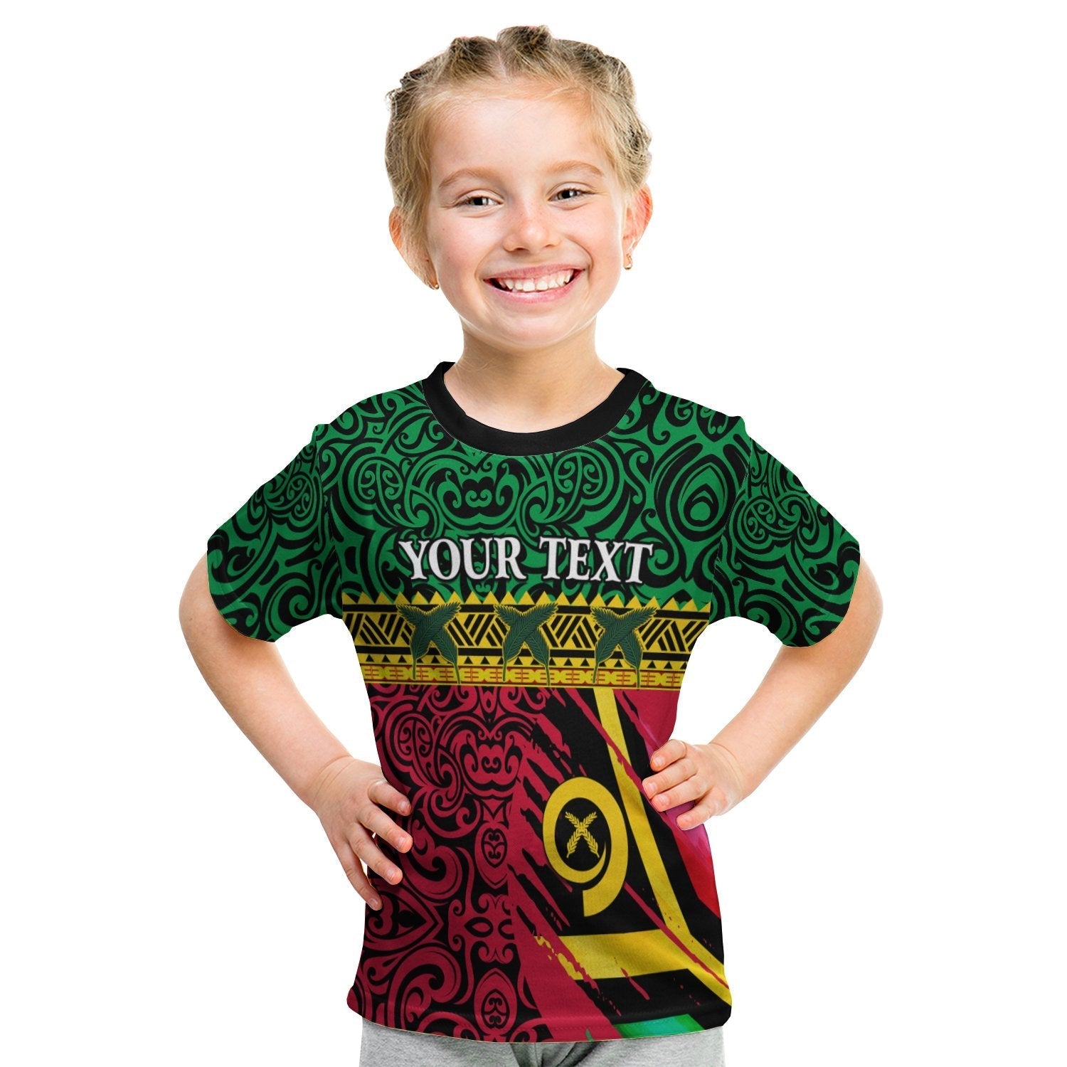 Custom Vanuatu Dreamy T Shirt KID Flag and Pattern LT13 - Wonder Print Shop