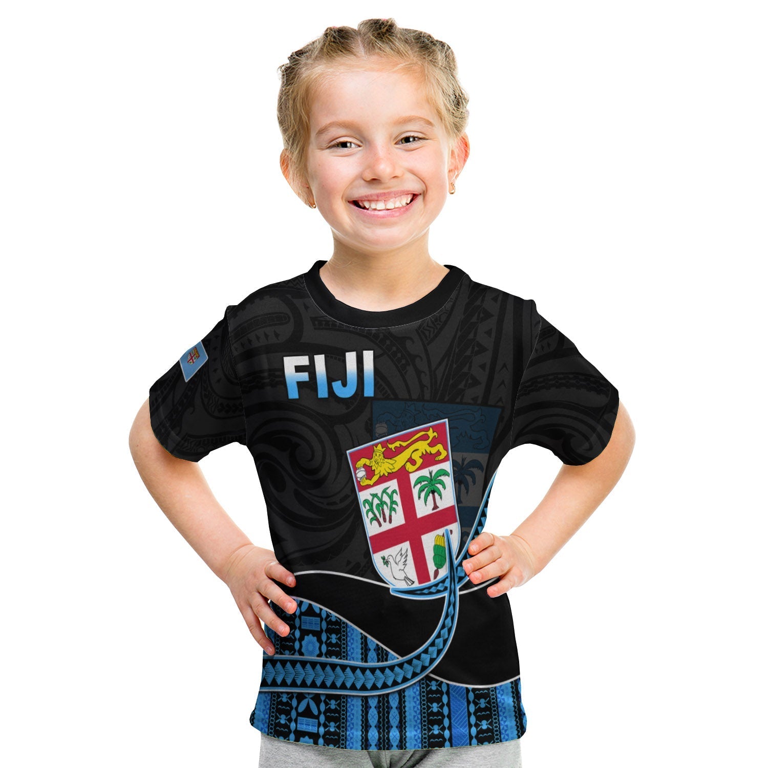 Fiji Polynesian T Shirt KID Featured Fijian Lovers LT13 - Wonder Print Shop