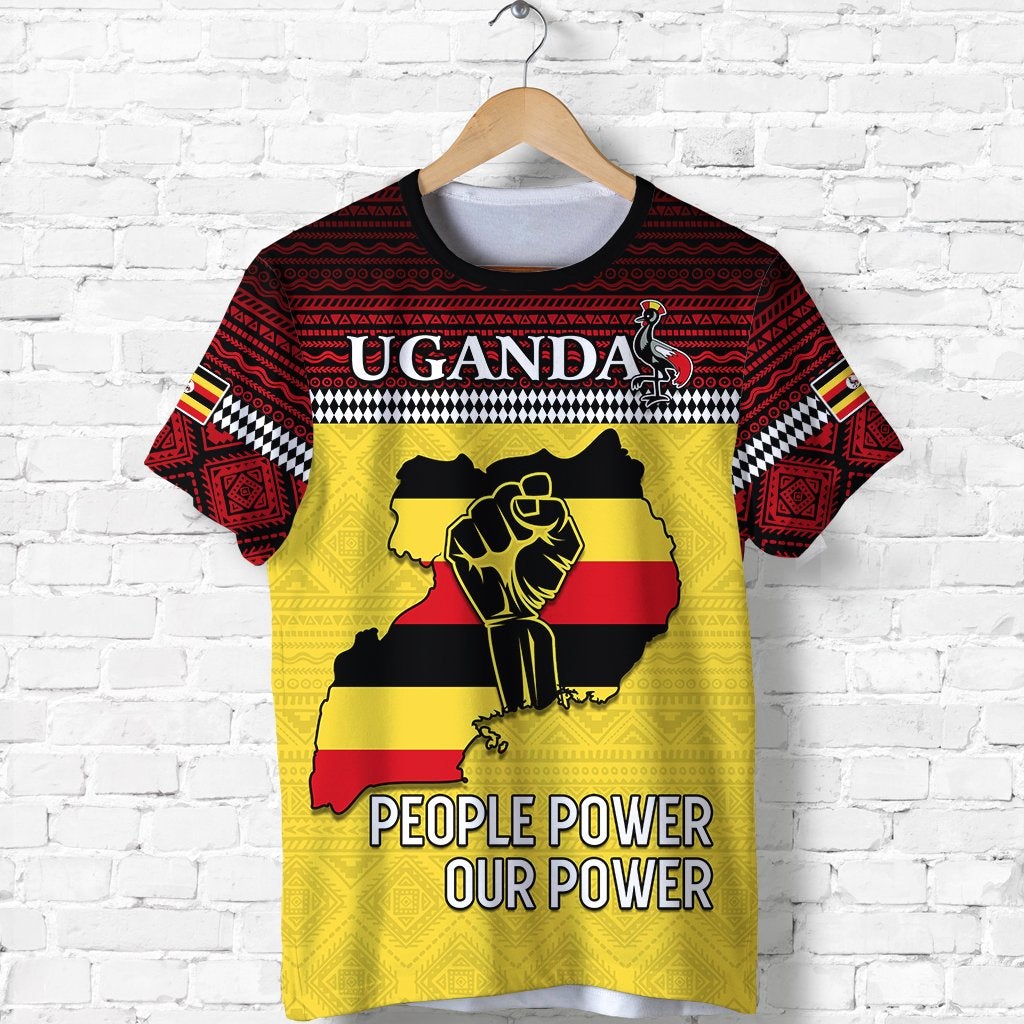 Uganda T Shirt African Pattern People Power Our Power LT13 - Wonder Print Shop