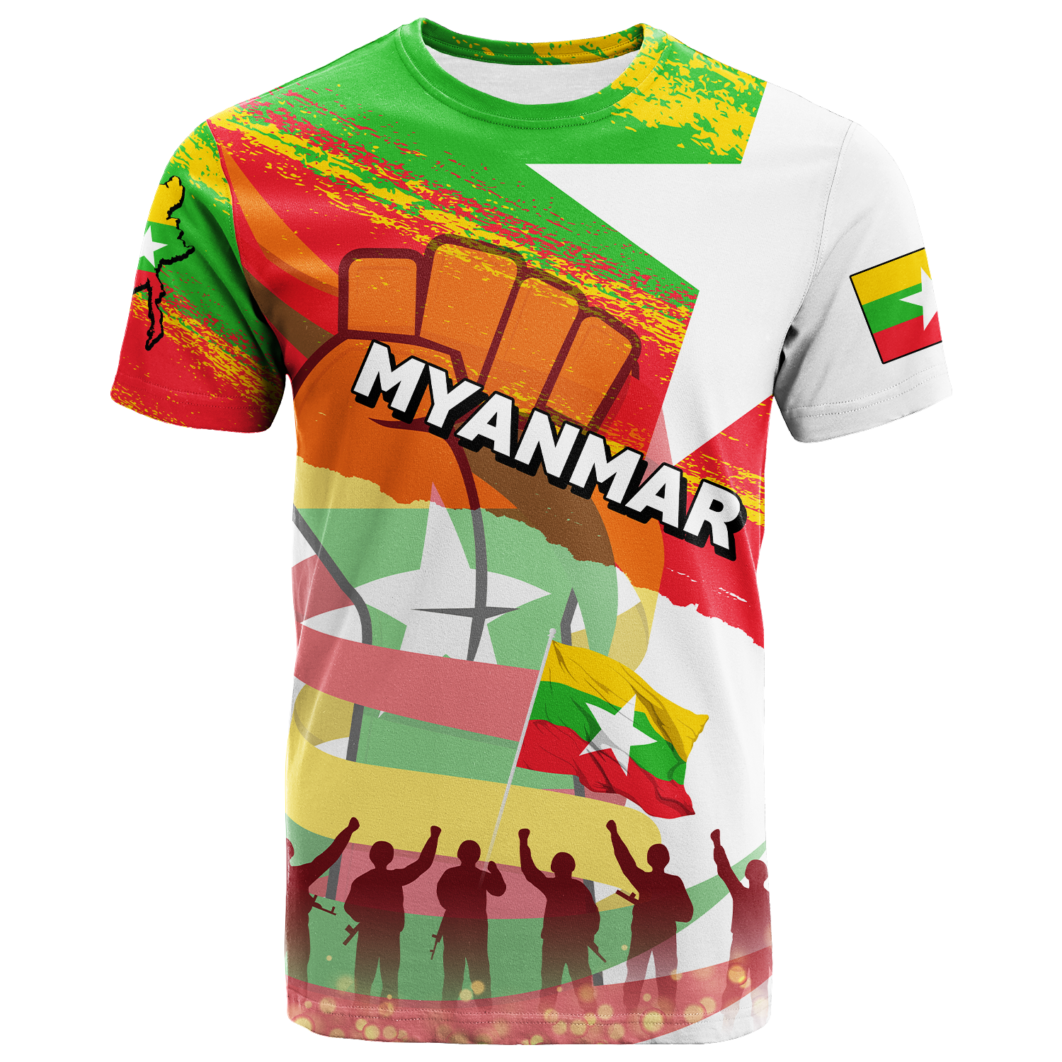 Myanmar Happy Independence Day T Shirt LT2 - Wonder Print Shop