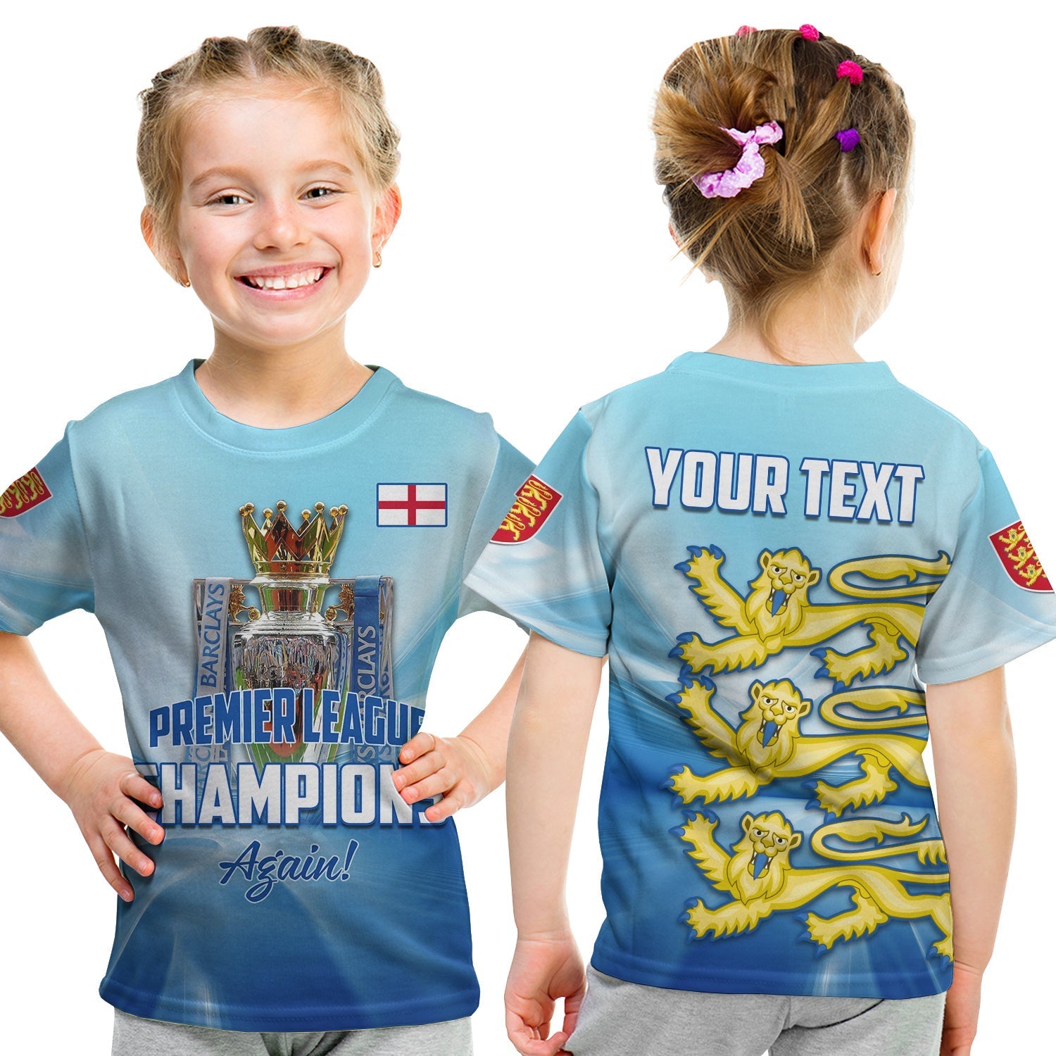 (Custom Personalised) England Football 2022 T Shirt KID Come On Champions LT13 - Wonder Print Shop