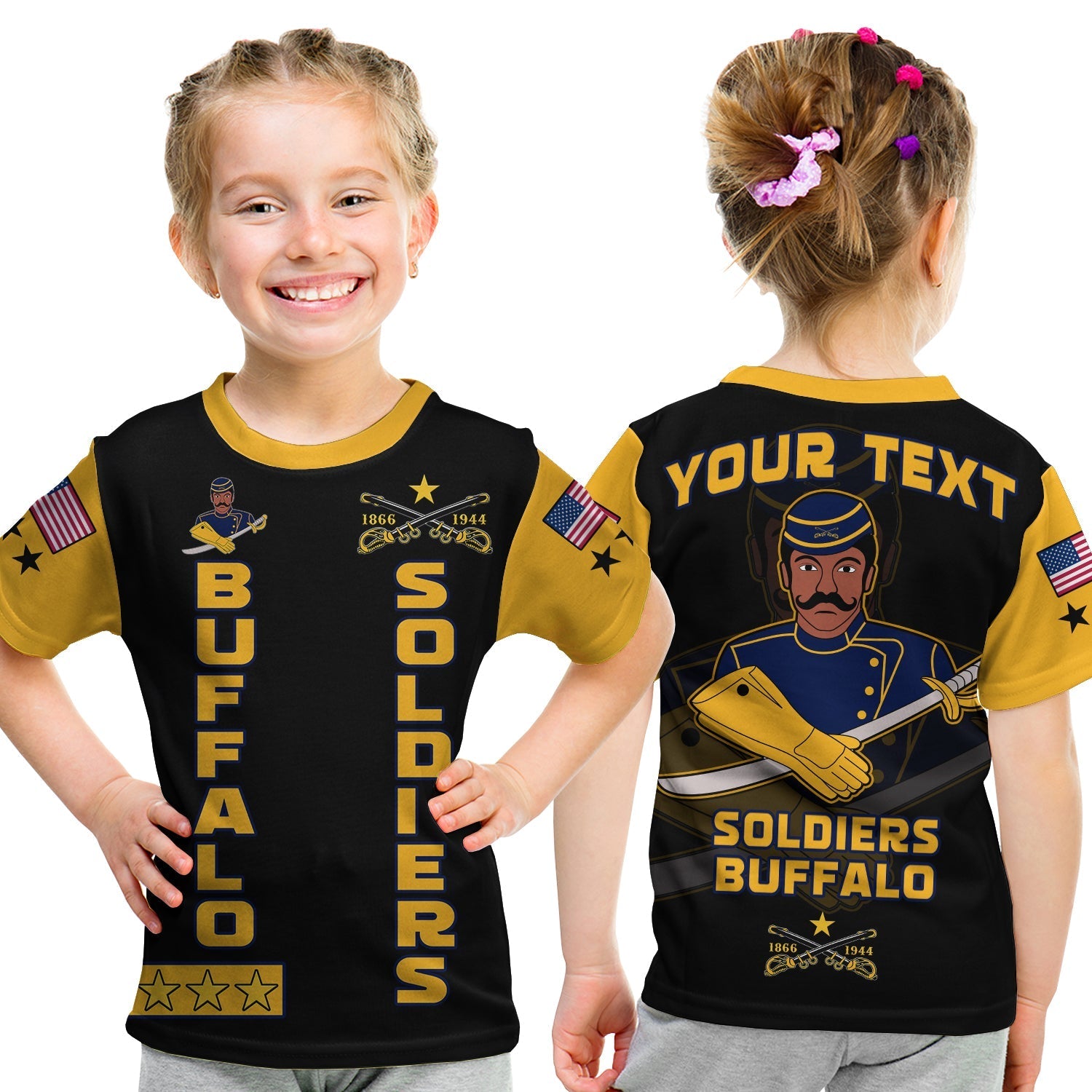 (Custom Personalised) Buffalo Soldiers T Shirt KID BSMC Club Adore Motorcycle LT13 - Wonder Print Shop