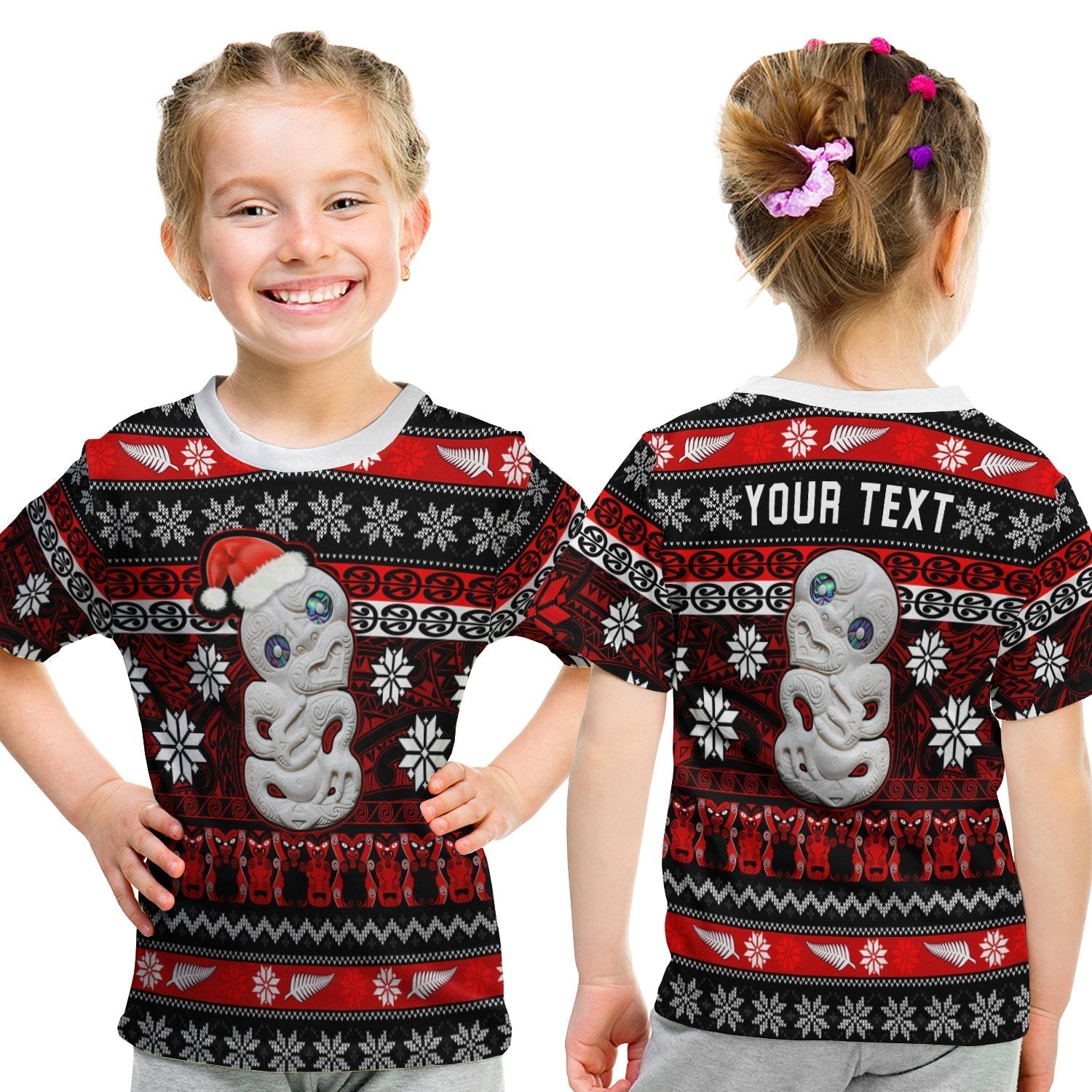 custom-personalised-new-zealand-hei-tiki-christmas-t-shirt-kid-maori-meri-kirihimete