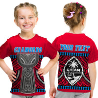 Kids red t-shirt with 'CHAMORRO' and tribal graphic front