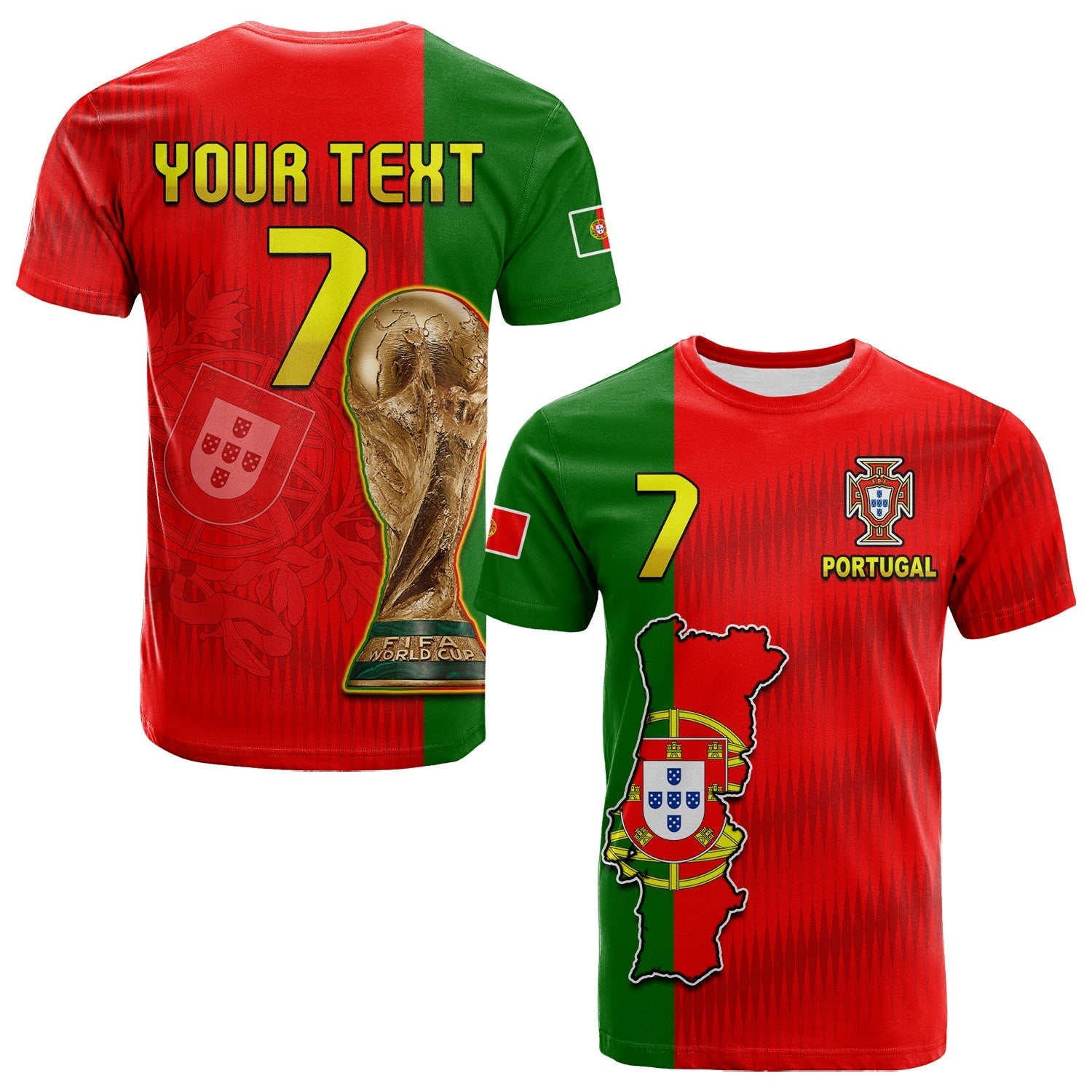 Custom Portugal T Shirt Football 2022 Style Flag Portuguese Champions LT13 - Wonder Print Shop