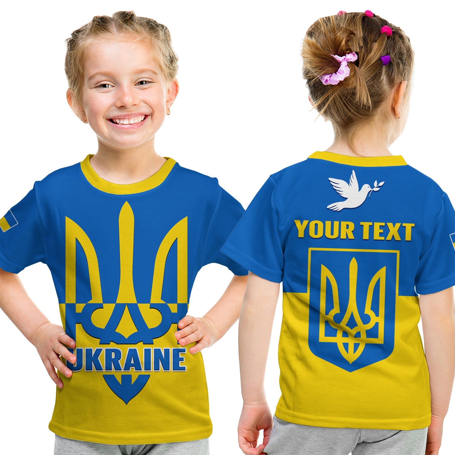 (Custom Personalised) Ukraine T Shirt KID Stand With Ukrainian Simple Style - Wonder Print Shop