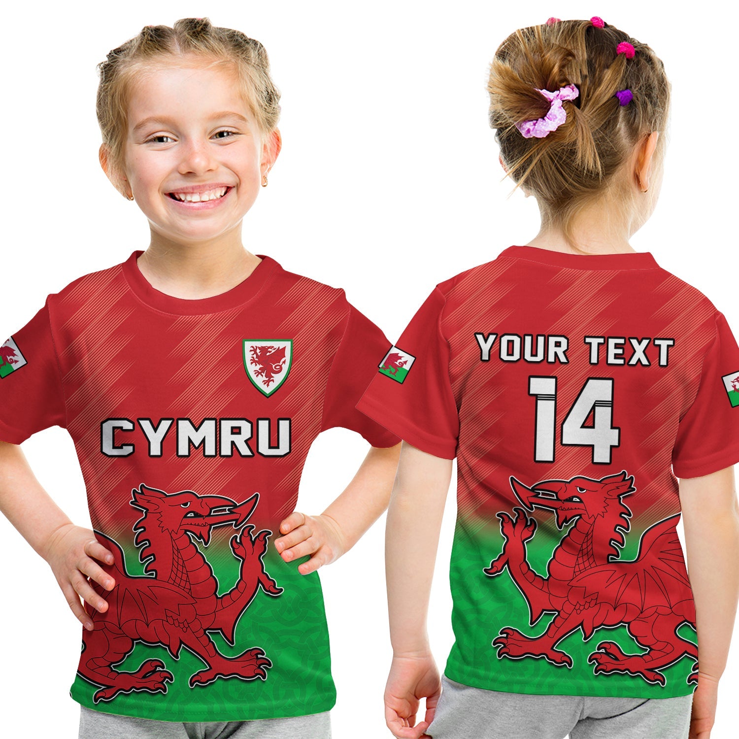 custom-text-and-number-wales-football-t-shirt-kid-world-cup-2022-come-on-cymru-yma-o-hyd