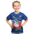 Samoa Rugby T shirt KID Manu Samoa Polynesian Hibiscus Blue Style - Wonder Print Shop