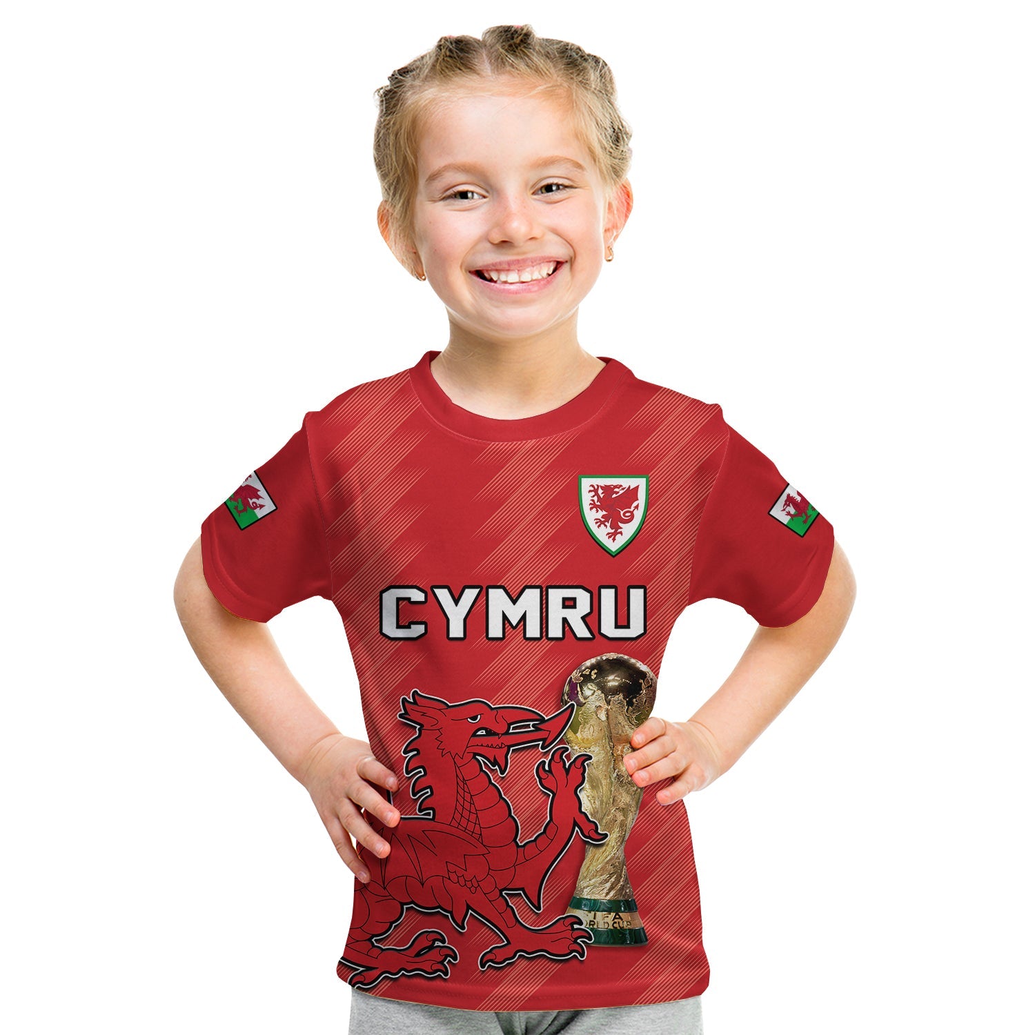 Wales Football T Shirt KID Cymru Champions World Cup 2022 - Wonder Print Shop