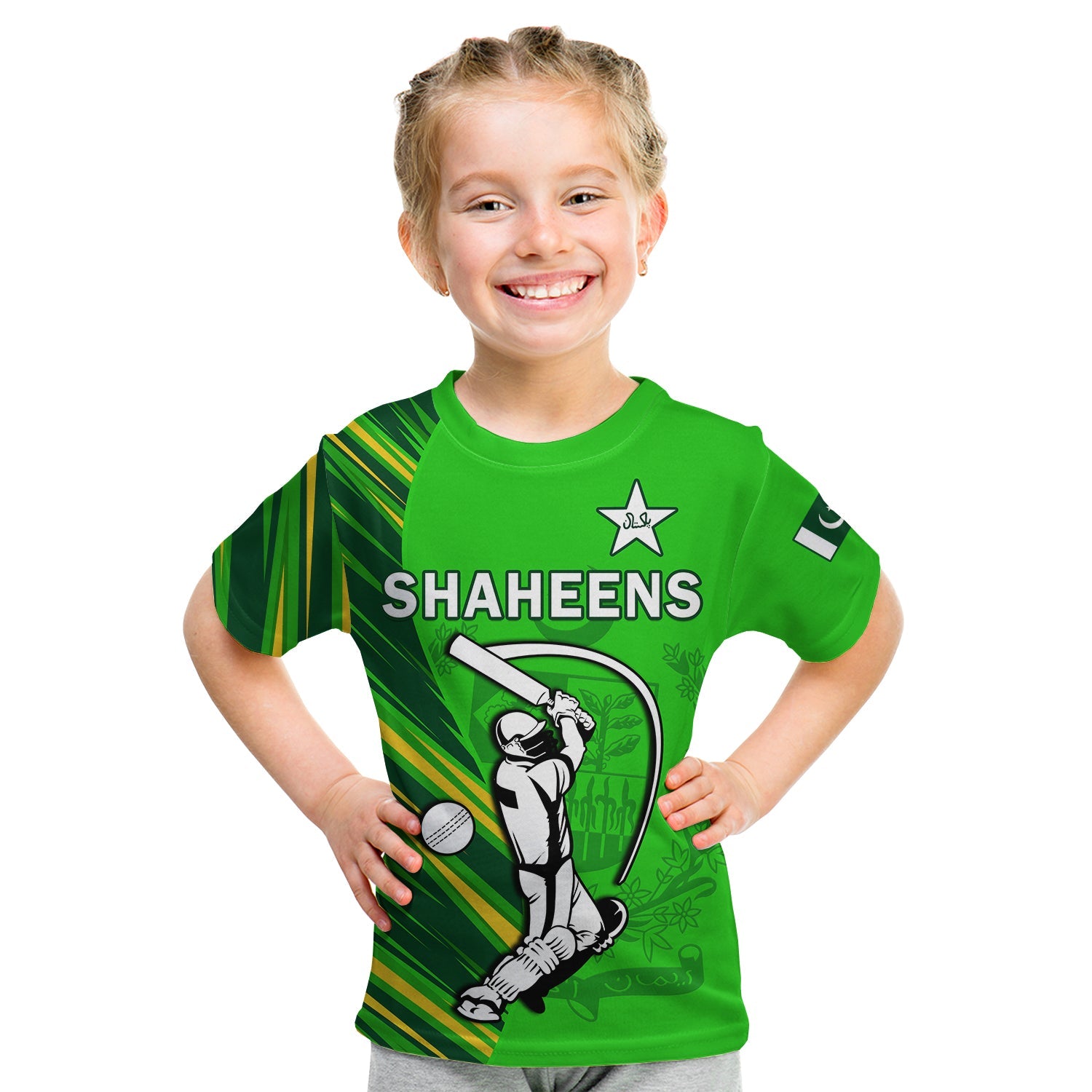 Pakistan Cricket T Shirt KID Go Shaheens Simple Style - Wonder Print Shop