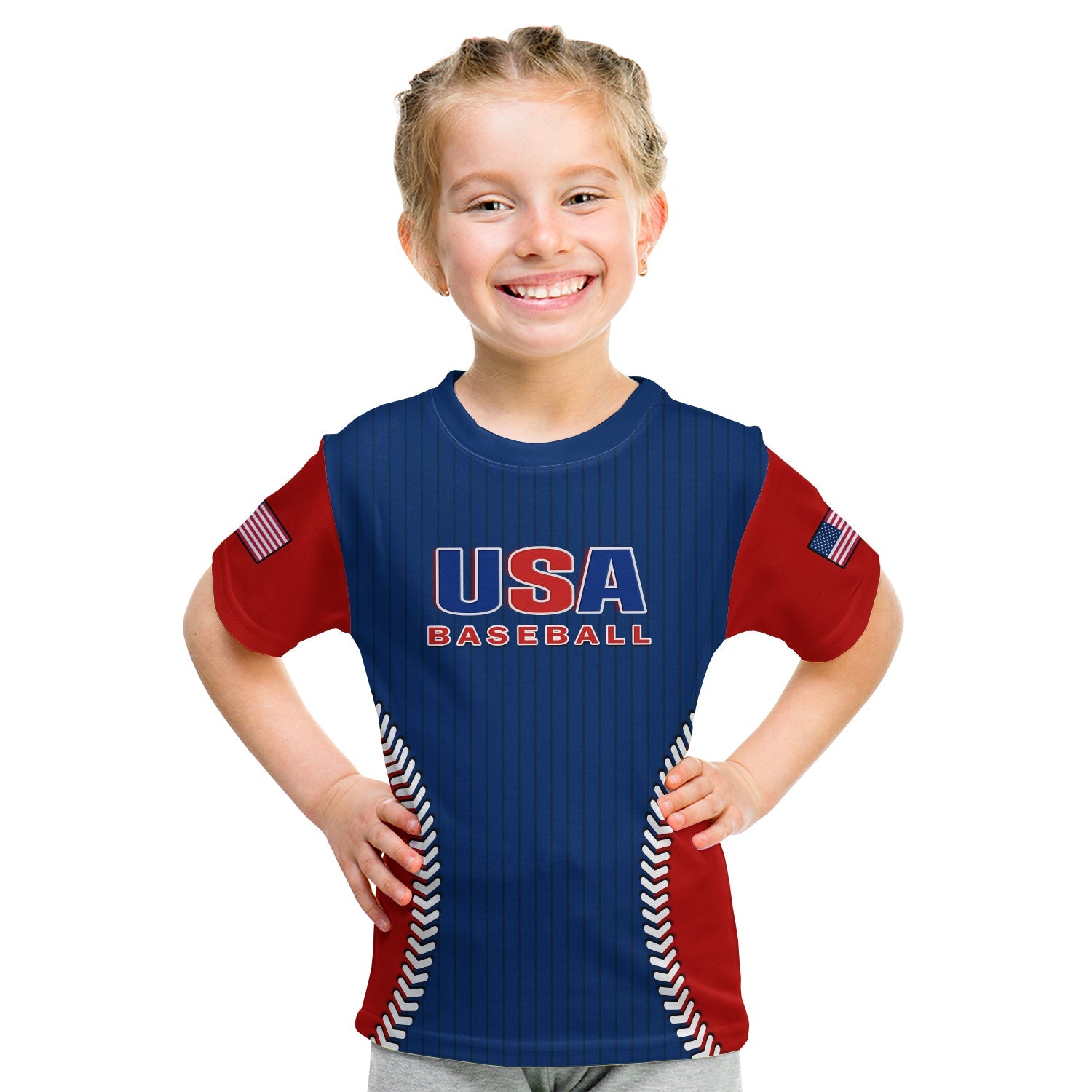 (Custom Text And Number) United States T Shirt KID USA Baseball Sporty Style - Wonder Print Shop