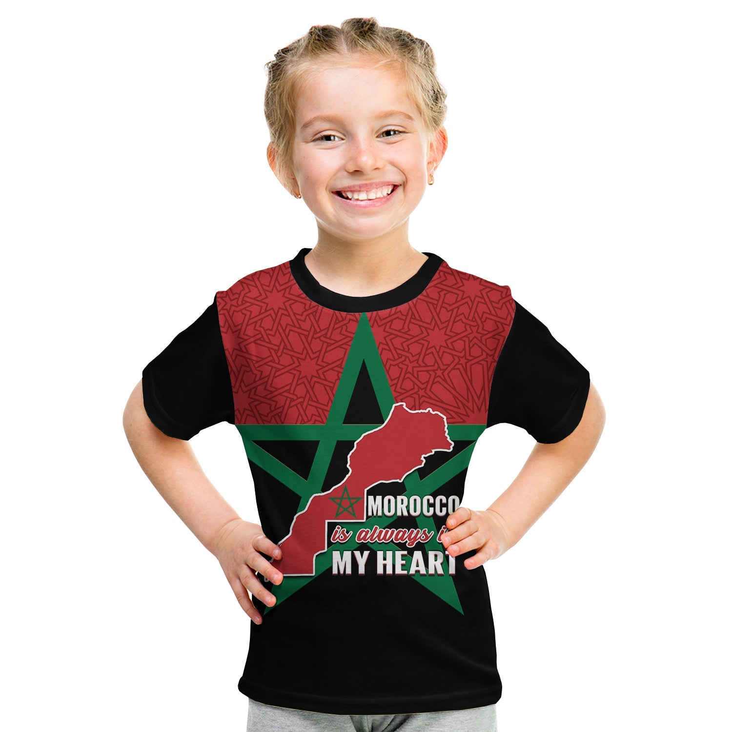 custom-personalised-morocco-western-sahara-t-shirt-kid-map-black-moroccan-is-always-in-my-heart