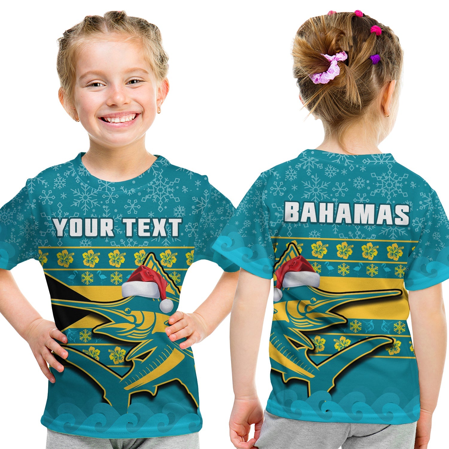 custom-personalised-bahamas-t-shirt-kid-bahamian-blue-marlin-merry-chirstmas