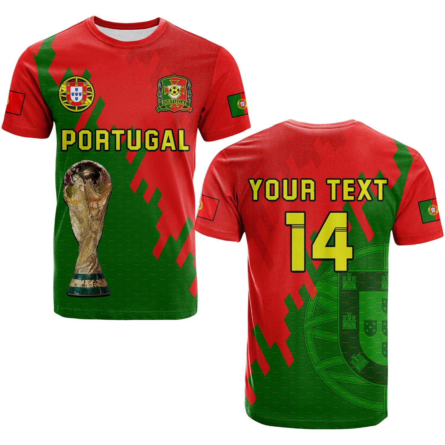 Custom Portugal Football T Shirt Champions WC 2022 - Wonder Print Shop