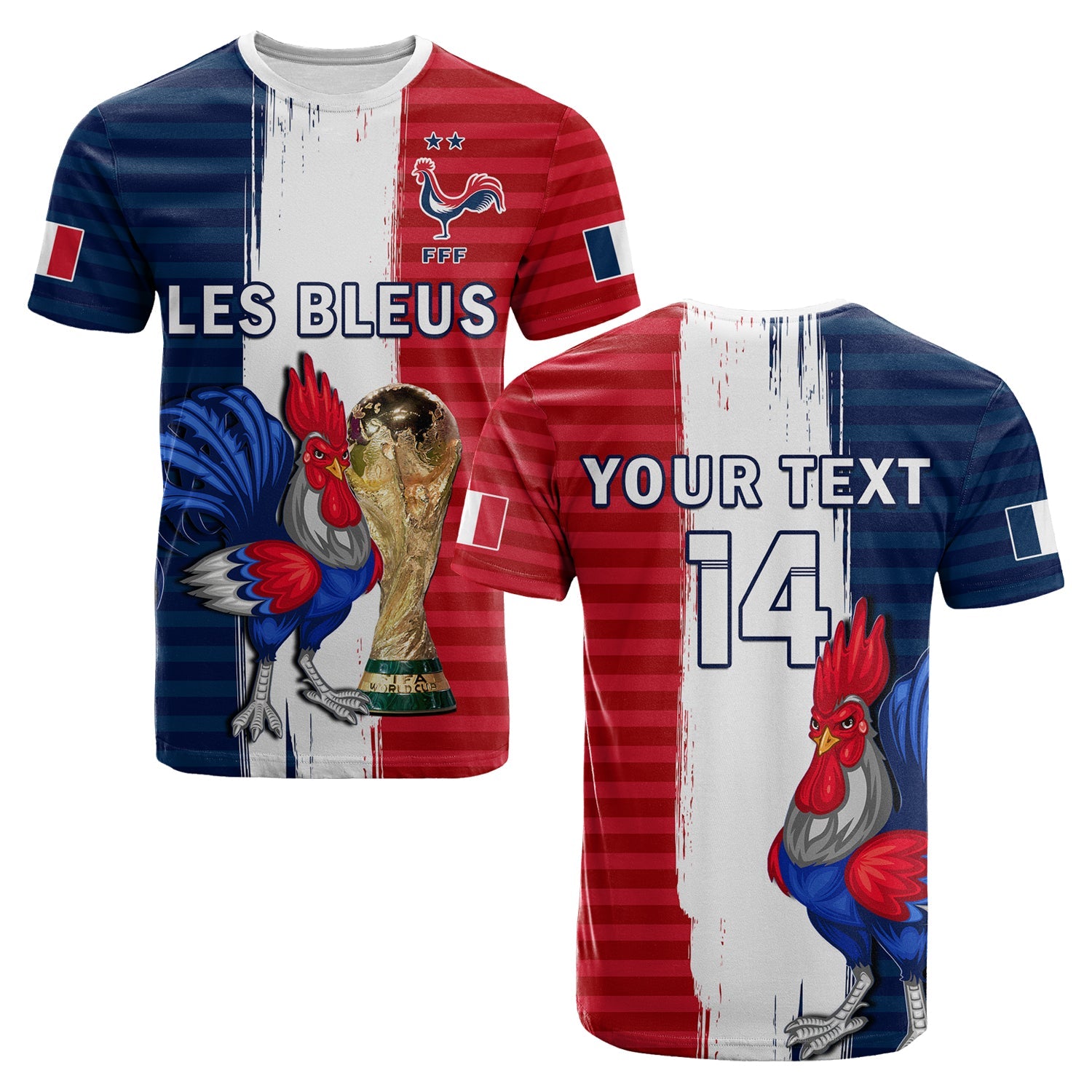 Custom France Football T Shirt Les Bleus Champions World Cup 2022 - Wonder Print Shop