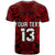 Custom Text and Number New Zealand Silver Fern Rugby T Shirt All Black Red NZ Maori Pattern LT13 - Wonder Print Shop