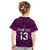 Custom Text and Number New Zealand Silver Fern Rugby T Shirt KID All Black Purple NZ Maori Pattern LT13 - Wonder Print Shop