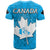 Custom Canada Maple Leaf T Shirt Blue Haida Wolf LT13 - Wonder Print Shop