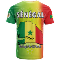 Back of Reggae Senegal T-shirt with map outline and 'SÉNÉGAL' text, short sleeves