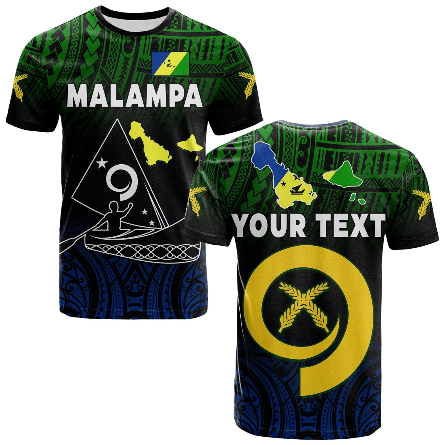 Custom Malampa Province T Shirt Native Canoe Mix Vanuatu Pig Tusk Black Version - Wonder Print Shop